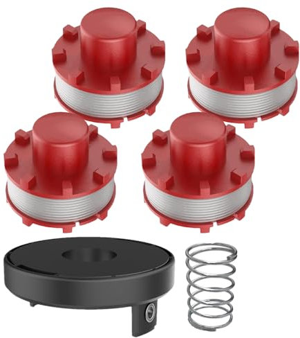 Aoreun Ersatzfadenspule für Einhell Rasentrimmer, Kompatibel mit Einhell GE-CT 36/30Li E,Fadenspule Rasentrimmer Zubehör, 3405096 Ersatzspulen(4 Fadenspule+1 Trimmerabdeckung+1 Feder)