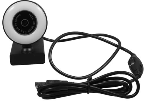 Angoily USB-Webcam Mit Ringlicht Hd Live-Streaming-Kamera Für Computer Meeting-Kamera Mit Helligkeitsstufen Drehbar Plug-and-Play Für Büro Und Online-unterricht