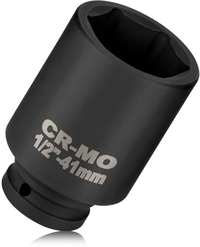 TYBYBB Llave de vaso hexagonal de 41 mm, tuerca hexagonal de 1/2 pulgadas, de acero CV, llave de vaso hexagonal, inserto para llave de impacto (78 mm de longitud)