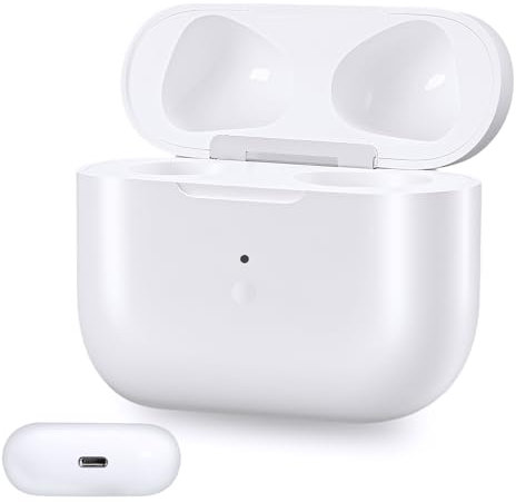 Custodia di ricarica wireless compatibile con AirPods Pro 1 e Pro 2, USB-C Wireless Charging Case di ricambio originale, alloggiamento di ricambio con batteria integrata da 680 mAh e pulsante di