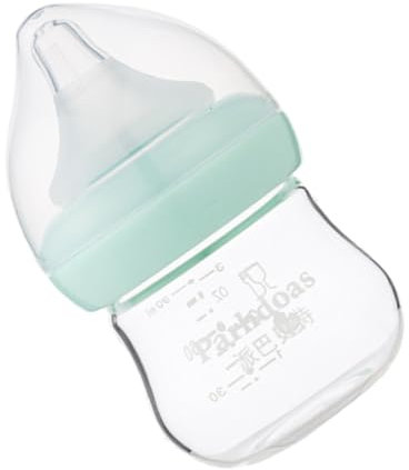 POPETPOP Biberon Verre à Col Large Pour Garçon Fille Avec Tétine Souple Et Balance Pour Allaitement