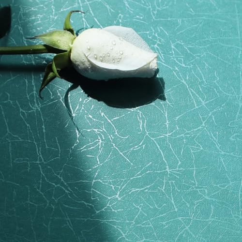 QXYOGO Self-Adhesive Wallpaper 118x 17.3 Silk Peel and Stick Wallpaper Textured Dark Blue Contact Paper Removable Decorative Self Adhesive Vinyl Rolls(Teal,17.3 x 118)