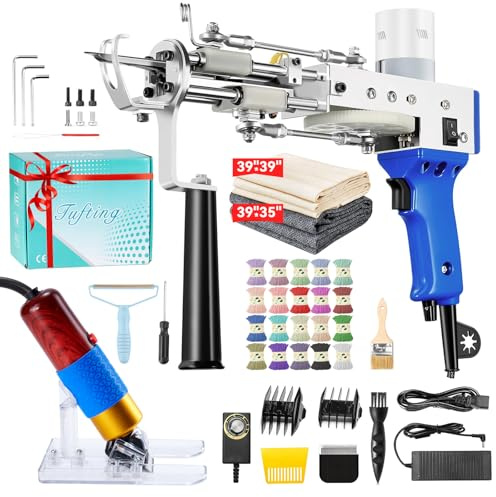 BESGEER Rug Tufting Gun Starter Kit with Carpet Trimmer, Easy-to-Use Rug Making Kit - 2 in 1 Cut & Loop Pile Tuft Gun for Adults, Carpet Maker Machine for Beginner