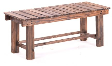 Gartenbank aus Holz, Retro, 2-Sitzer, wetterfest, 150 kg Kapazität, braun, perfekt für Balkon, Terrasse und Veranda, 90 x 35 x 40 cm