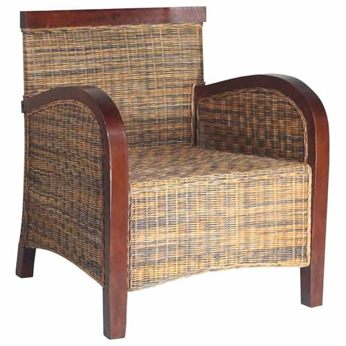 Homgoday Tropischer Rattan-Sessel aus Mango-Massivholz - Bequem & Dekorativ für Innenbereich - 67x70x80 cm Sessel Model242025