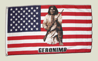 Flagge USA Indianer mit Gewehr - 90 x 150 cm