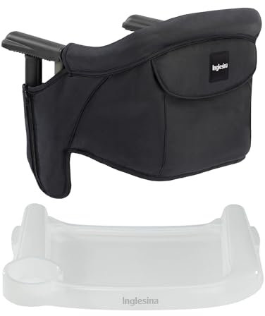 Inglesina Esstisch, Stuhl und Tablett, Schwarz