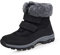 DRECAGE Winterstiefel Wasserdicht Damen Gefüttert Stiefel mit Klettverschluss Boots Schneestiefel Warm rutschfest Schwarz 41 EU