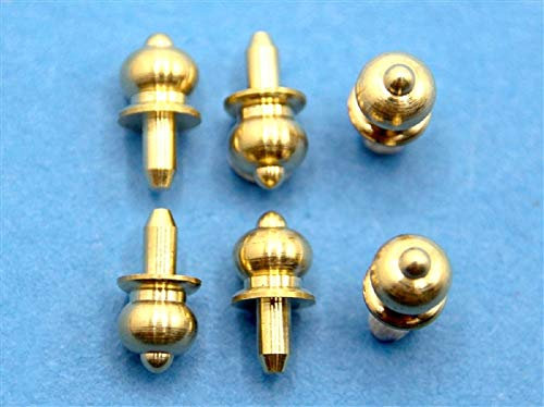 Melody Jane Dolls House Set 6 Round Modern Brass Door Knobs Builders DIY Fittings 1:12