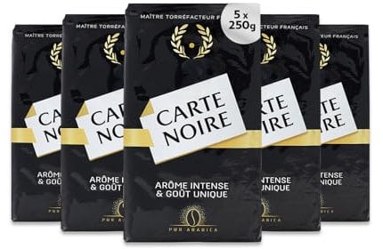 Carte Noire Classique, 100% Pure Arabica, Medium Roast Ground Coffee, 250g (Pack of 5)