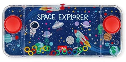 Legami - Mini Gioco ad Acqua con Anelli, Senza Batterie, Portatile, 15,2x7 cm, Tema Space