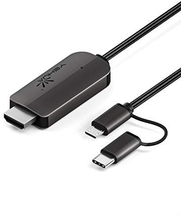 Yehua Adaptateur USB C/Micro USB vers HDMI, Câble Adaptateur MHL vers HDMI pour Appareils Android 1080P Digital AV Mirroring Phone to TV/Projector/Monitor