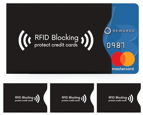 nedit Etui Carte Bancaire Anti Piratage - Lot de Cartes RFID - Protection Carte Bancaire - Sécurité Garantie - Blocage RFID/NFC (4 pièces)