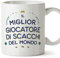Mugffins Tazza in ceramica per GIOCATORE DI SCACCHI uomo 11 oz / 350 ml - In italiano - Miglior del Mondo - Idea regalo per compleanno, anniversario, natale, laurea
