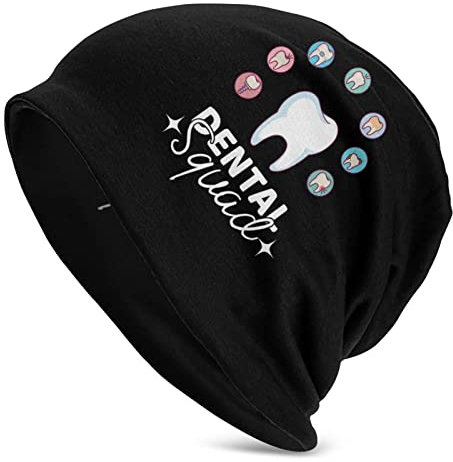AOOEDM Dental Squad Lustige Dental Slouchy Beanie Mütze Strickmütze für Männer Frauen Fisherman Beanie Mütze Skull Cap Hut Unisex Geschenk