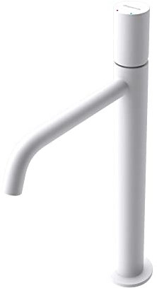 doporro Wasserhahn Bad Weiß matt in modernem Design, Waschtischarmatur für Waschbecken, Mischbatterie Bad 34,2 cm hoch
