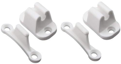 Caravan Door Retainer Kit T Shape, Door Stop Retaining Catch Campervan Trailer Boat Door Lock Stopper Clip Latch Door Retainer Holder Locker Retainer Catch Motorhome Accessories White (2 Pair-T)