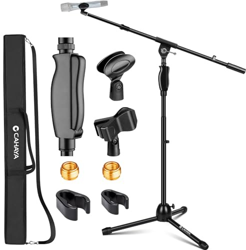 CAHAYA Tripod Mic Stand Boom Arm Floor One-Button Release Height Adjustable