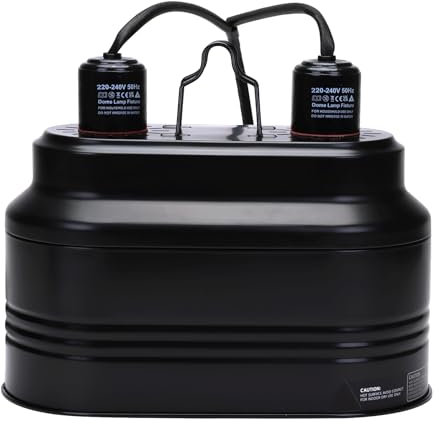 DERNORD Dual Dome Reptilien Light Fixture Max 160W Lampenhalterung E27 Keramikfassung Aluminium Reflektorlampe für Schildkröte Wärmelampe
