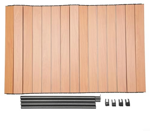 Camping Trailer Table Board, Foldable Trailer Table, Aluminum Alloy Foldable Camping Trolley Table For Wagon, Stroller, Garden Carts (S Wood)