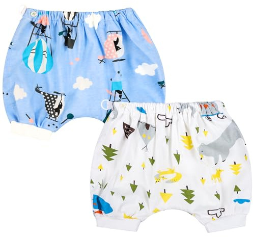 MOEMOE BABY Pantalon Impermeable Enfant Short,Jupe de Couche,Culotte Apprentissage Propreté Garcon,Pantalon de Couche,Pantalon Propreté Enfant,Couche Imperméable Enfant,Lot de 2