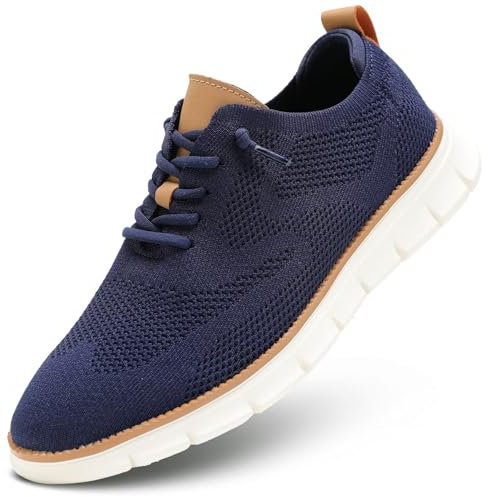 KEEZMZ Herren Mesh Oxford Schuhe Casual Sneakers Leichte Atmungsaktive Elegante Kleid Schuhe Bequemes Gehen Low Derby Schuhe