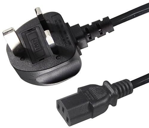 FusionTg Kettle Lead C13 Power Cable - PC, Monitor Cable (Available in 1.5m, 1.8m and 3m) – Durable IEC Cable Power Cord for HP,Acer, ASUS and Samsung (3M)