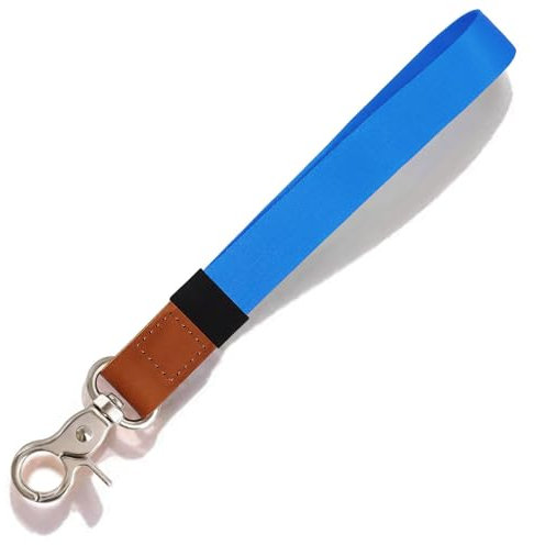 HONZUEN Wristlet Schlüsselband, Glatten Keyholder Schlüsselbänder mit Metallverschluss, Reißfest Wristlet Keys Lanyard Strap Kurz für Schlüssel, USB-Stick, Handy, Kamera, Arbeitskarte (Blau)