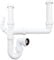 PlumbEZ Double Bowl Sink Waste Kit and Half Bowl Trap Kit - Multi-Fit 1.1/2 40mm Double Bowl P Trap Kit with Washing Machine Waste Splitter, Sink Waste Kit BS EN 247-1:2002 75mm Water Seal
