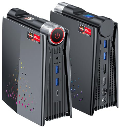 ACEMAGICIAN S3A Mini PC Gaming, AMD Ryzen 7 8745HS (hasta 4,9 GHz), 32 GB DDR5 1TB NVME SSD W11 Pro Mini Ordenador, Triple Pantalla HDMI+DP+Type-C, 6 x USB, 2,5 Gbps LAN, WiFi 6, BT5.2