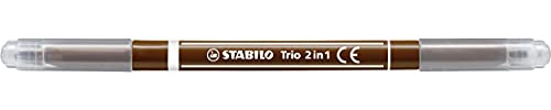 STABILO - Filzstift und Fineliner in einem - Trio 2 in 1 - Einzelstift - braun