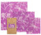 Bee's Wrap Set mit 3 Packungen in verschiedenen Größen, Kleeblatt-Aufdruck, Baumwolle, violett, 33.02 x 35.56 x 0.3 cm