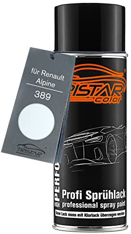 TRISTARcolor Peinture voiture Bombe de peinture pour Renault/Alpine 389 Blanc Glacier/Arktis Weiss Peinture de base aérosol 400 ml