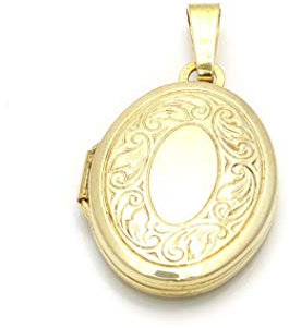 loveyourdiamonds Ovales kleines Foto Medaillon aus 333/- Gold