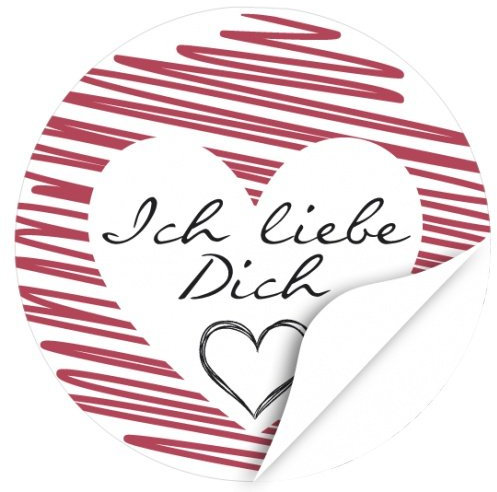 48 moderne Design Etiketten, rund/Ich liebe Dich/Valentinstag/Liebe/Herzen/Hochzeit/Geschenk-Aufkleber/Sticker /