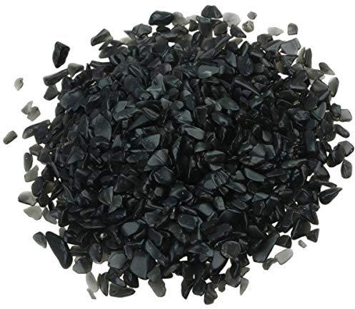 Mookaitedecor Obsidian Schwarz Ziersteine, polierte Steine, Kieselsteine, Dekoration für Haus, Garten, 460 g
