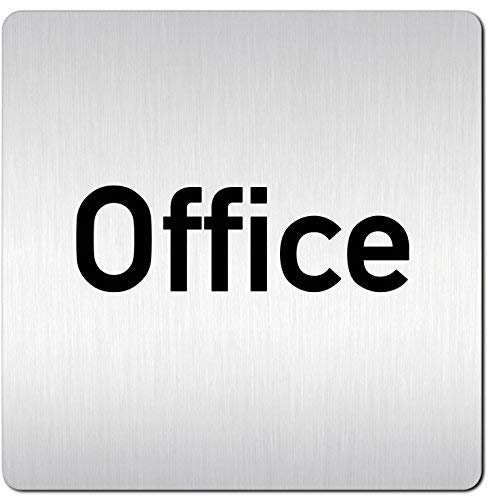 'Office – Letrero XXL – Letrero para puerta Nota placa de 1,5 mm de espesor en aluminio con superficie veredelter kontrastreicherer Look como en la tradicional Acero Inoxidable carteles Fácil, 125 x