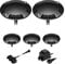ledscom.de LED Boden-Aufbau-Leuchte Bunda, 4-flammig, für außen, schwarz befahrbar, warm-weiß, 5er Set