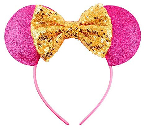 ledermodefashion Maus Ohren Minnie Maus Haarreif Ohren Fasching Karneval Glitzer Haarreif Mouse