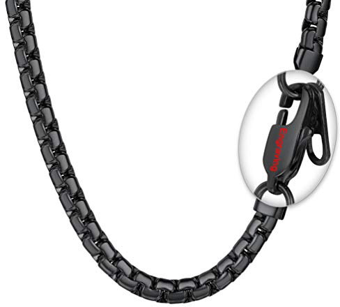 PROSTEEL Chain Man Short 46cm Jewelry Necklace Venetian Steel Black Box Chain Choker 6mm Wide Hip Hop Fashion Jewelery Gift Anniversary Party Christmas Custom Engraved Necklace