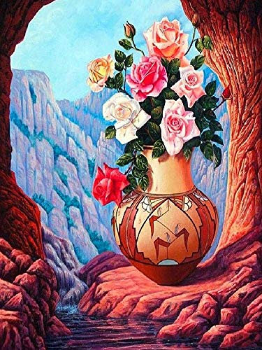 Classic Wooden Puzzle 1000 Pieces Cave Vase and Roses Jigsaw Puzzle