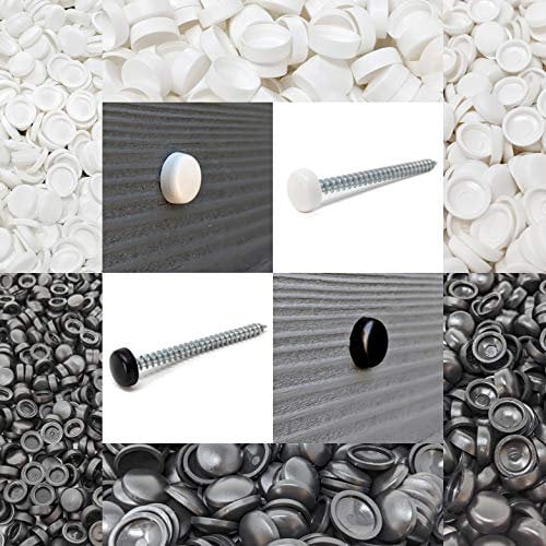 Keay Vital Parts Push On Screw Cover Caps for Domed Round and Pan Head Screws Made in Germany White, Inner 6mm- Outer 9mm- Height 3.5mm (Pack of 10)