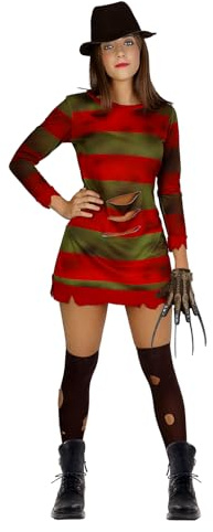 Funidelia Offizielles Kostüm von Krueger - Nightmare on Elm Street für Damen, Inklusive Kleid und Socken - Outfit für Erwachsene für Partys, Karneval und Halloween