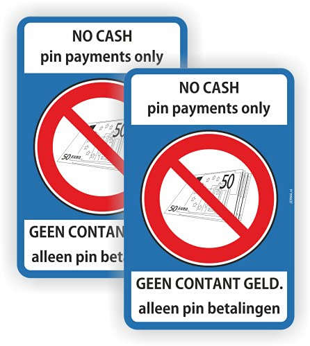 No Cash Pin No Bargeld. Sticker 2er Set