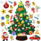 Viilich Feutre Arbre de Noël,Sapin de Noël en Feutrine pour Enfant,110cm DIY Sapins de Noël Feutre Ensemble Décor Suspendu avec 33pcs Ornements Amovibles Maison Porte Mur Décoration De Noël