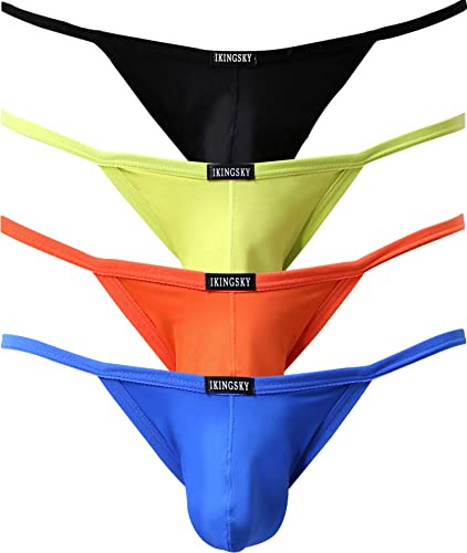 iKingsky String sous-vêtements Homme Hipster Push up Soyeux Tanga pour Homme avec Dos en T