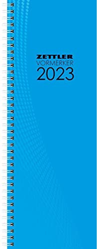 Tagevormerkbuch blau 2023 - Bürokalender 10,4x29,6 cm - 2 Tage auf 1 Seite - mit Eckperforation und Ringbindung - Tischkalender - 800-0015