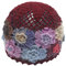 ZLYC Damen Mädchen Mütze Handgemachte Sommermütze Strickmütze, Burgund Blumen, One Size