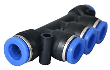 IQS Raccord pneumatique multiple en T avec 5 sorties 8 mm