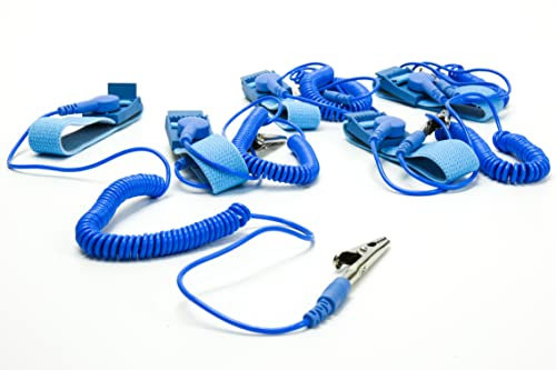 ingdaum® 5 Stück ESD-Armband Farbe blau, Nylon Elastisch gewebt mit leitfähigen Garnen (5 Armbänder)